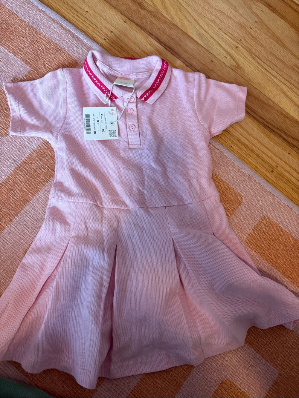 Zara Pink Polo Dress with Contrasting Collar